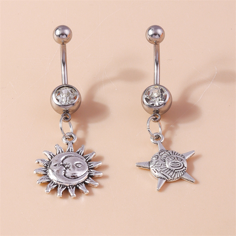 Body Jewelry Changing Kit - 2Pcs/Set Fashion Alloy Sun Belly Button