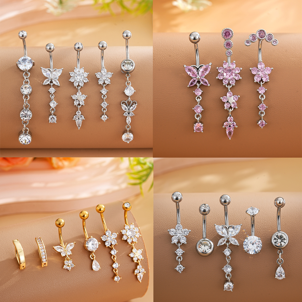 Body Jewelry Changing Kit - 3-8pcs/lot Mixed-Style Belly Button Ring Sets