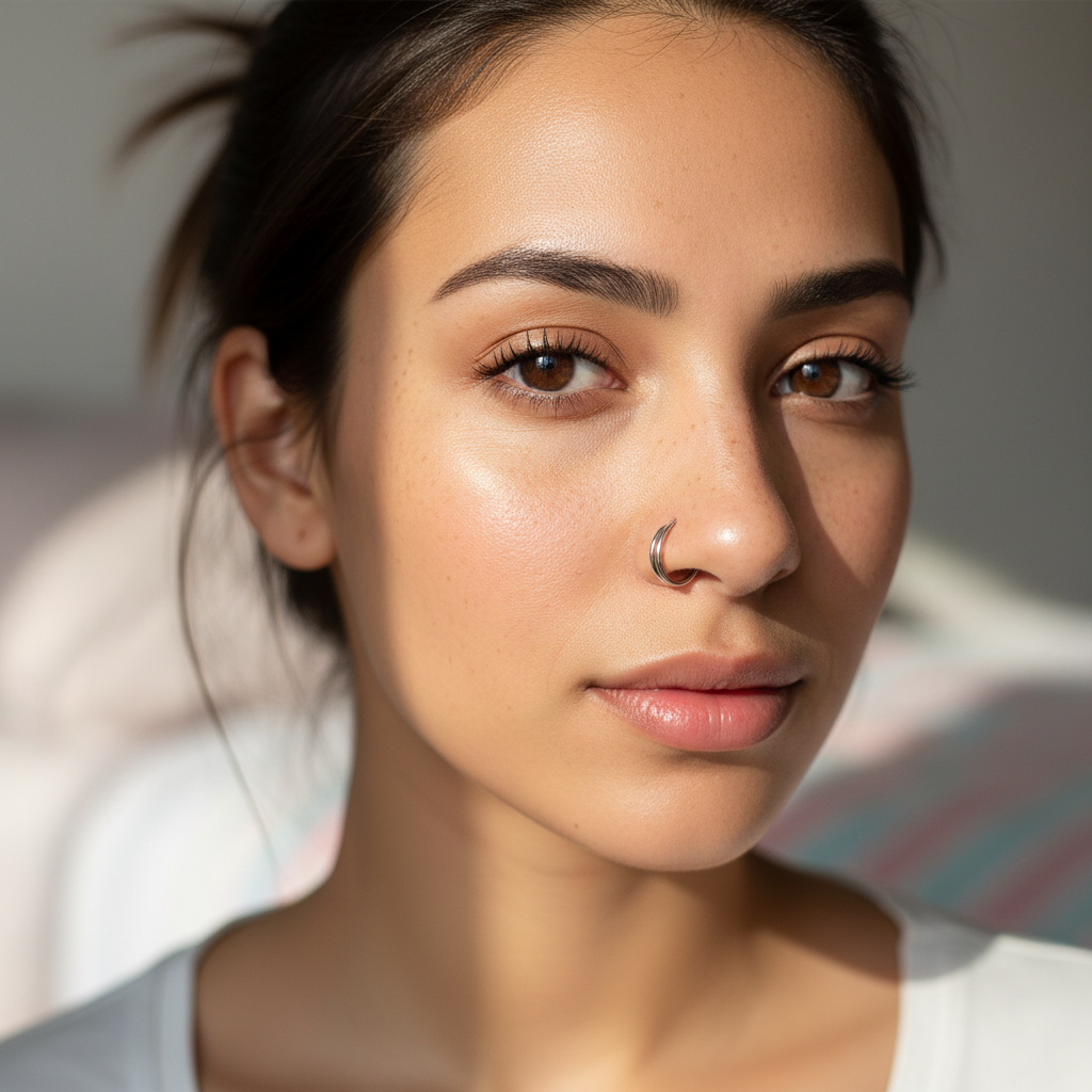 Body Jewelry For Sensitive Skin - 316L Stainless Steel Double Layer Nose