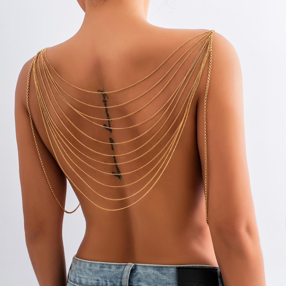 Body Jewelry Ends - IngeSight.Z Punk Multilayer Metal Chain Tassel