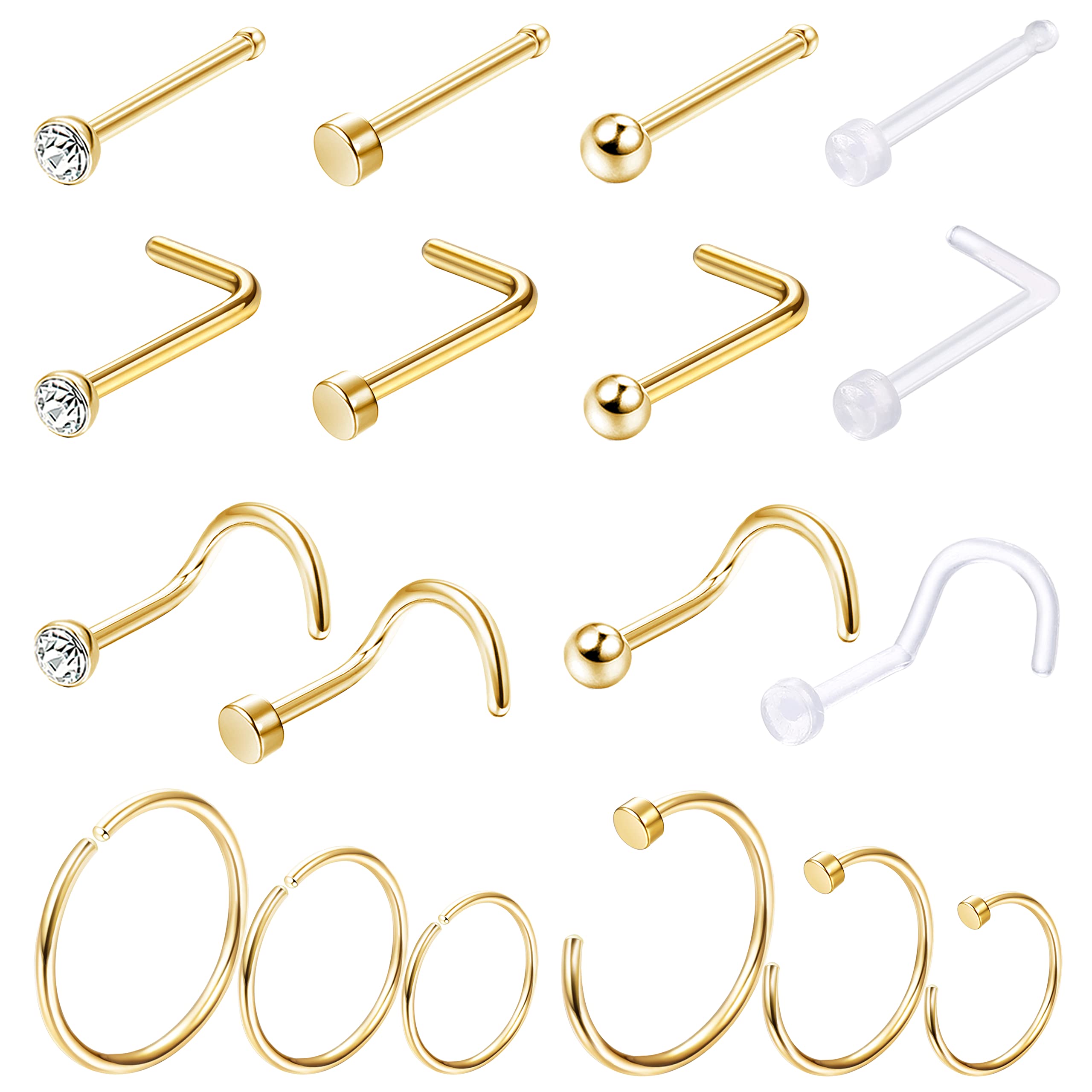 1PCS/18PCS Hypoallergenic Nose – Body Jewelry For Sensitive Skin Bewertung und Preis