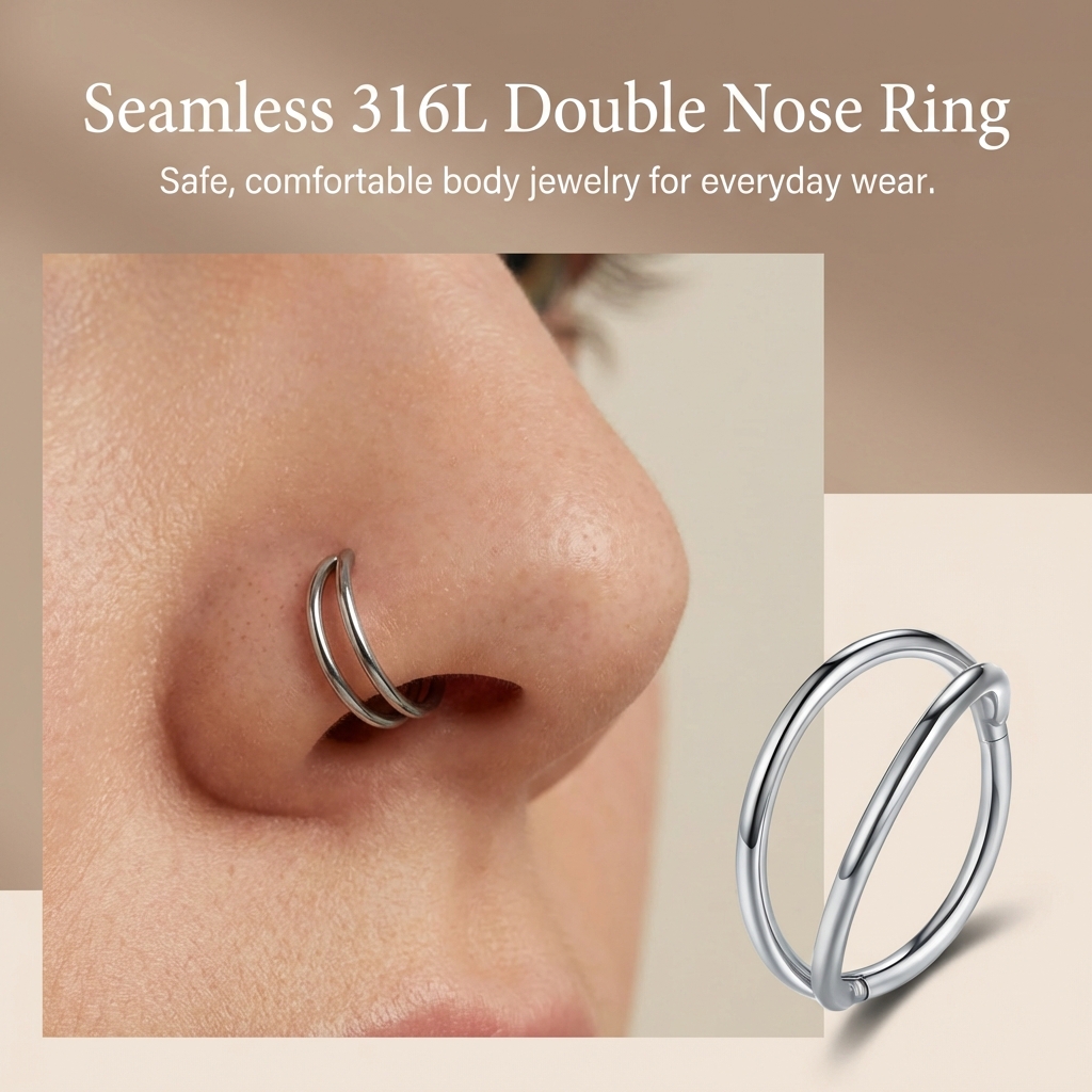 316L Stainless Steel Double La – Body Jewelry For Sensitive Skin Bewertung und Preis