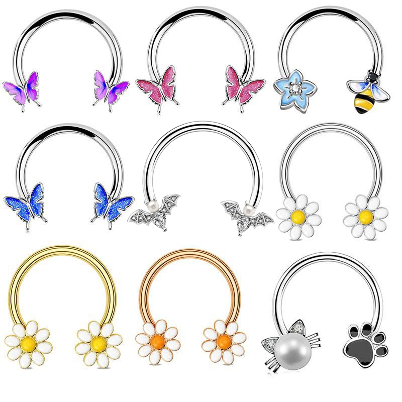 Fashion Pink Butterfly Stainle – Body Jewelry La Bewertung und Preis