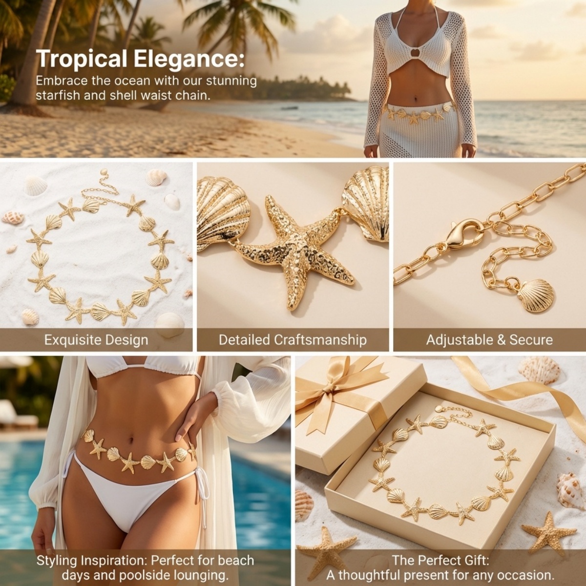 Summer Beach Metal Starfish Sh – Body Jewelry Men Bewertung und Preis