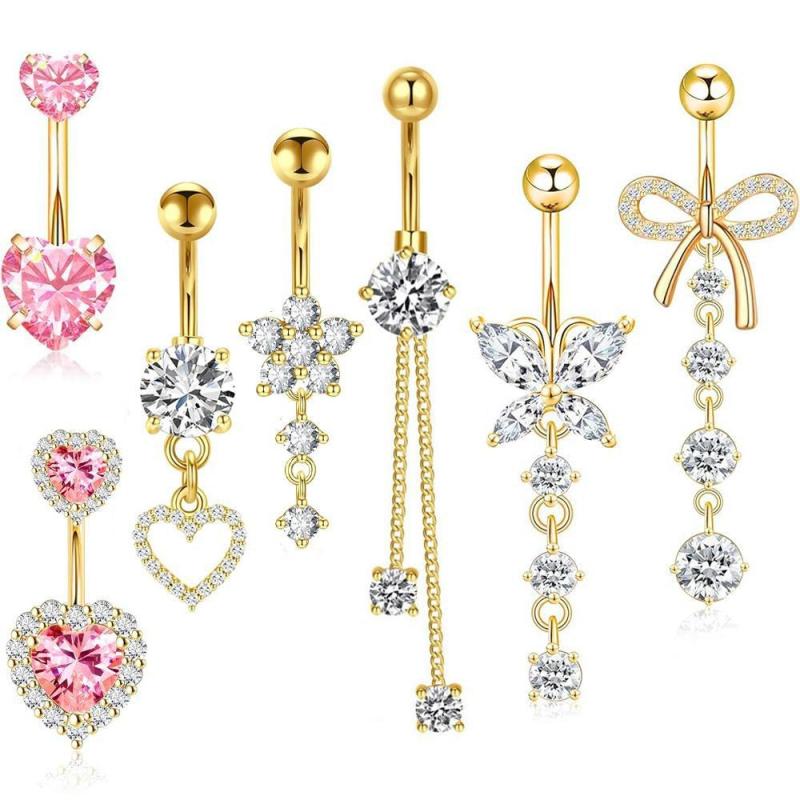 [LA]1Pc Simple Heart Navel Rin – Body Jewelry La Bewertung und Preis