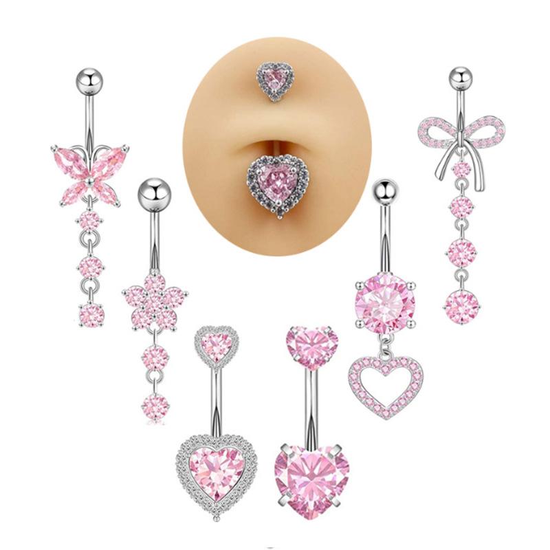 [LA]1Pc Simple Heart Navel Rin – Body Jewelry La Bewertung und Preis