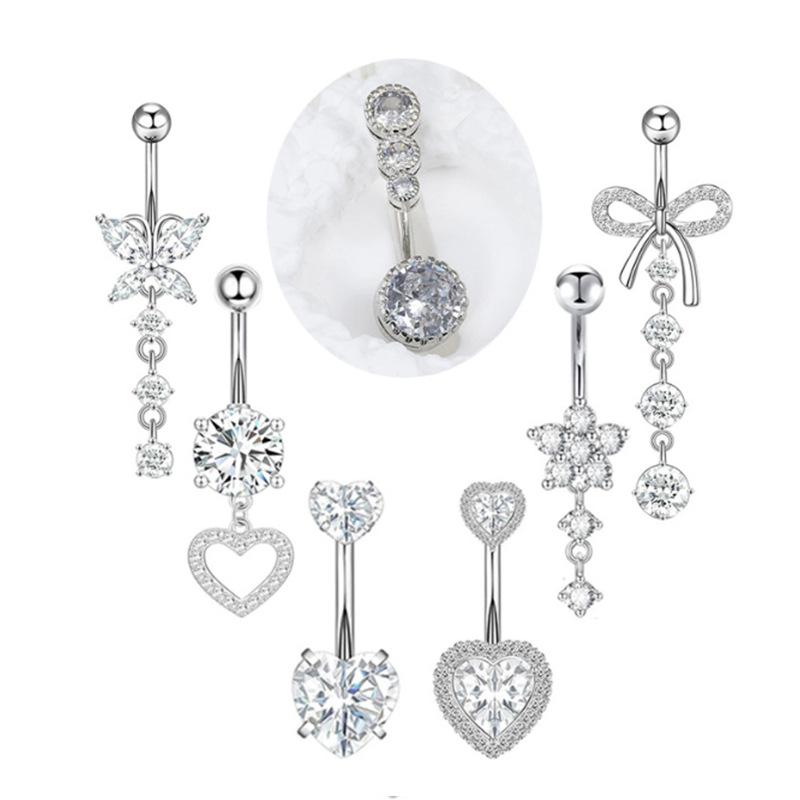 [LA]1Pc Simple Heart Navel Rin – Body Jewelry La Bewertung und Preis
