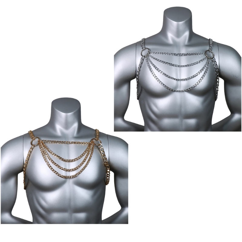 Men's Sexy Metal Body Chest Ch – Body Jewelry Men Bewertung und Preis