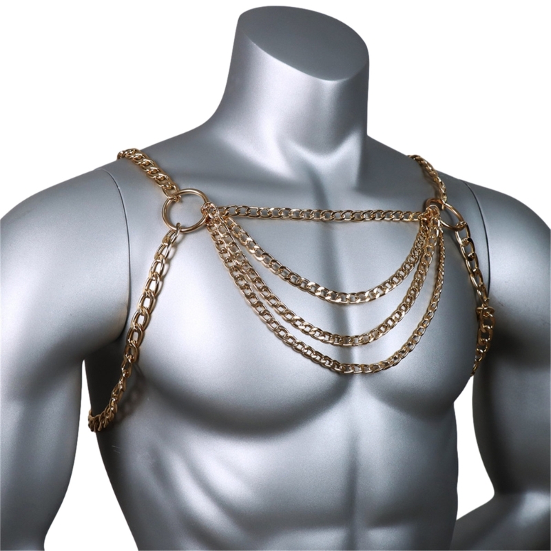 Men's Sexy Metal Body Chest Ch – Body Jewelry Men Bewertung und Preis