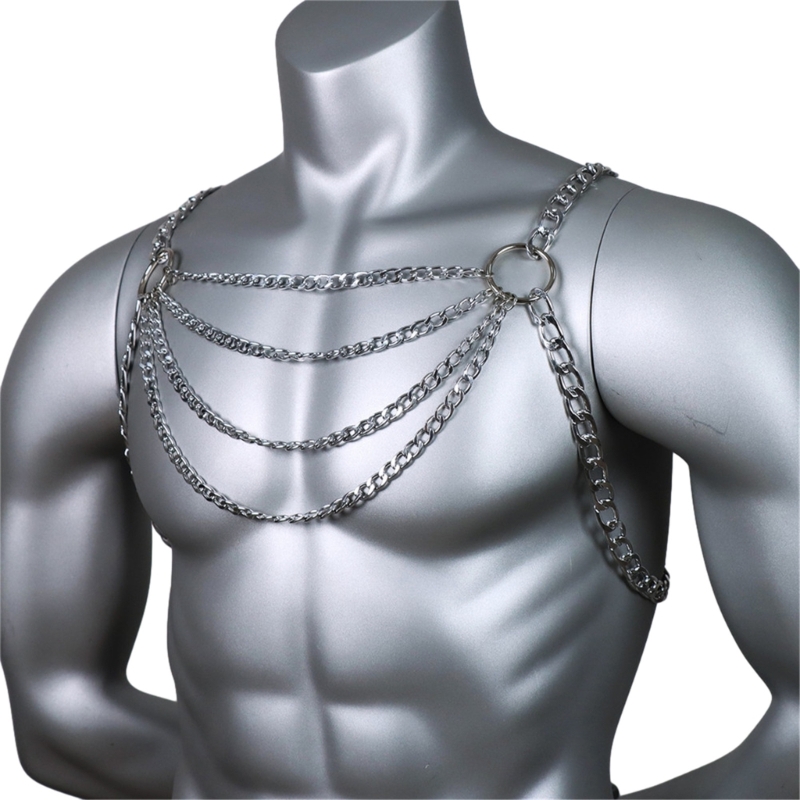 Men's Sexy Metal Body Chest Ch – Body Jewelry Men Bewertung und Preis