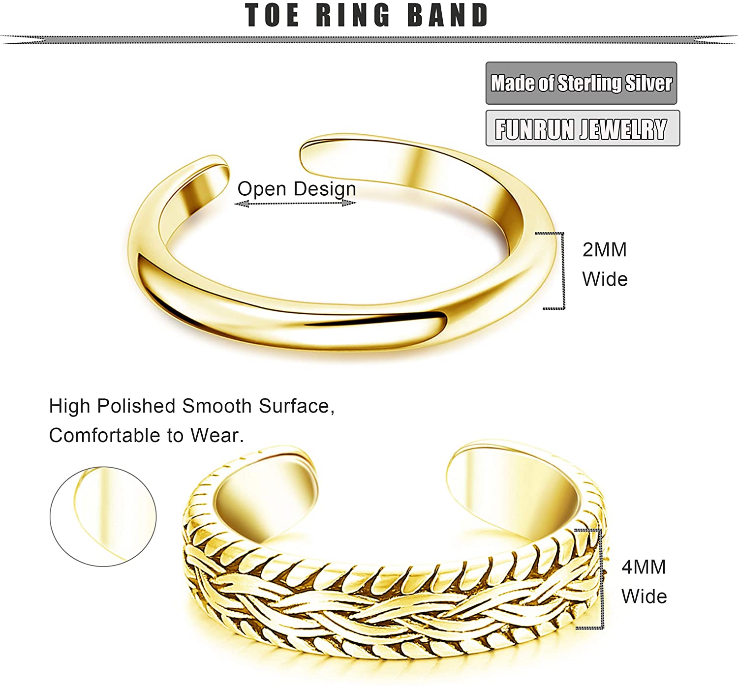 2 PCS Stainless Steel Toe Ring – Body Jewelry Changing Kit Bewertung und Preis