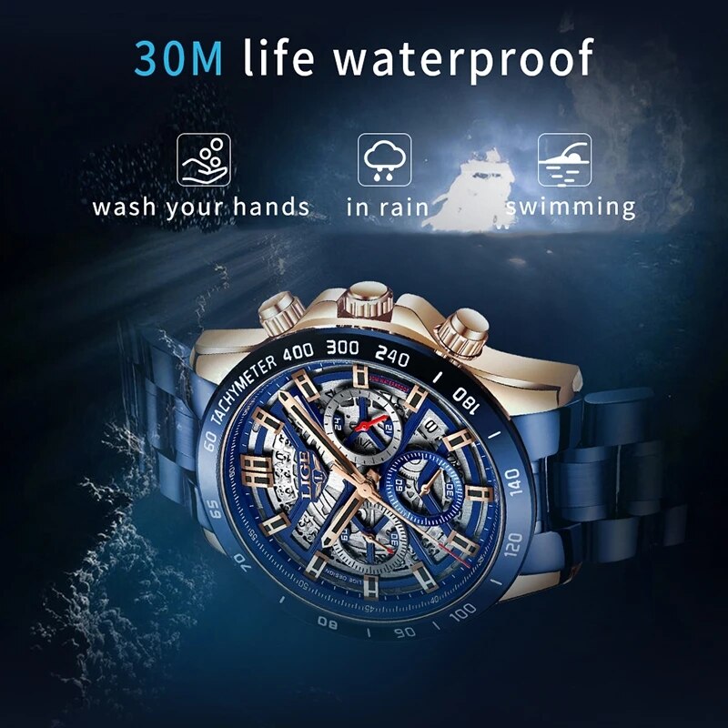LIGE 2024 New Men Watch Top Br – Threadless Push Pin Bewertung und Preis