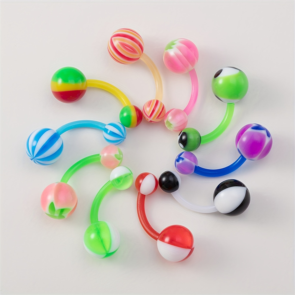 10pcs/set Mixed Color Acrylic  – Body Jewelry Changing Kit Bewertung und Preis
