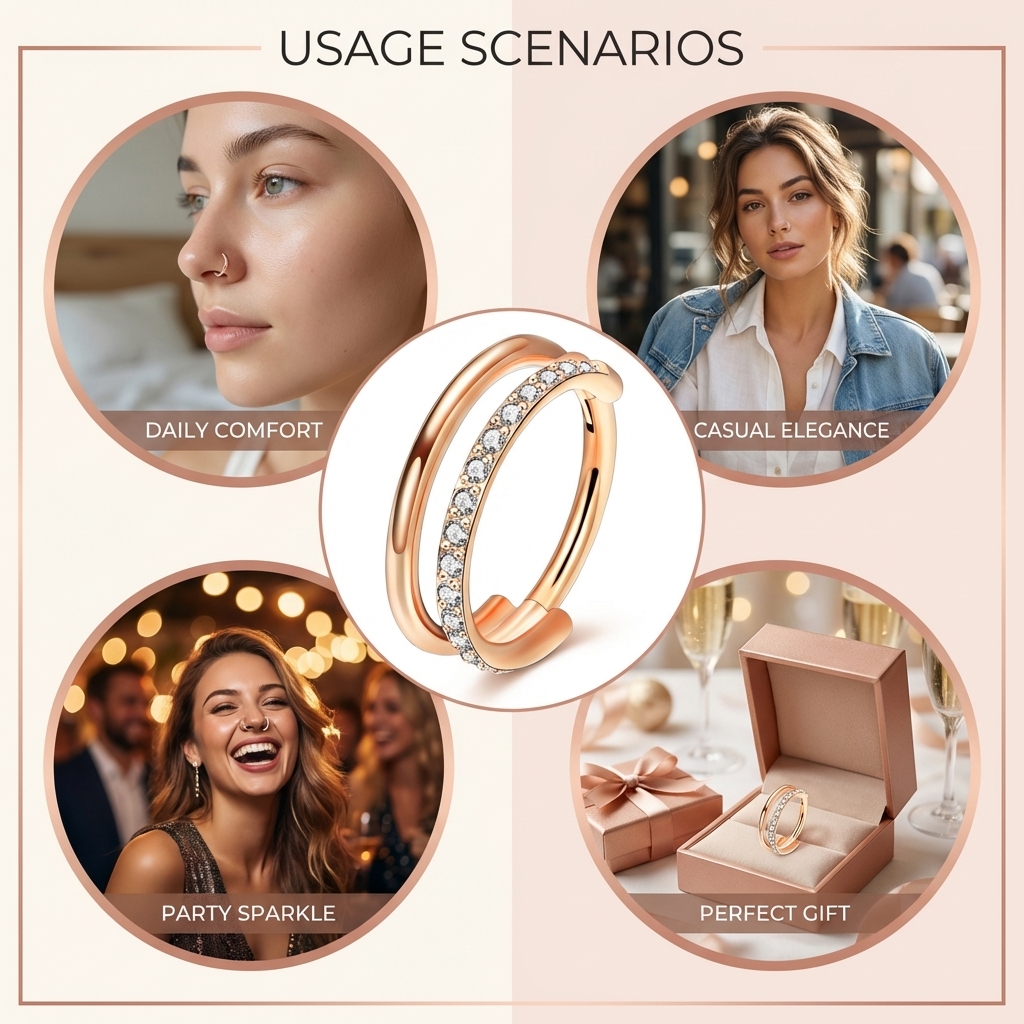 G23 Titanium Nose Ring With Zi – Body Jewelry For Sensitive Skin Bewertung und Preis