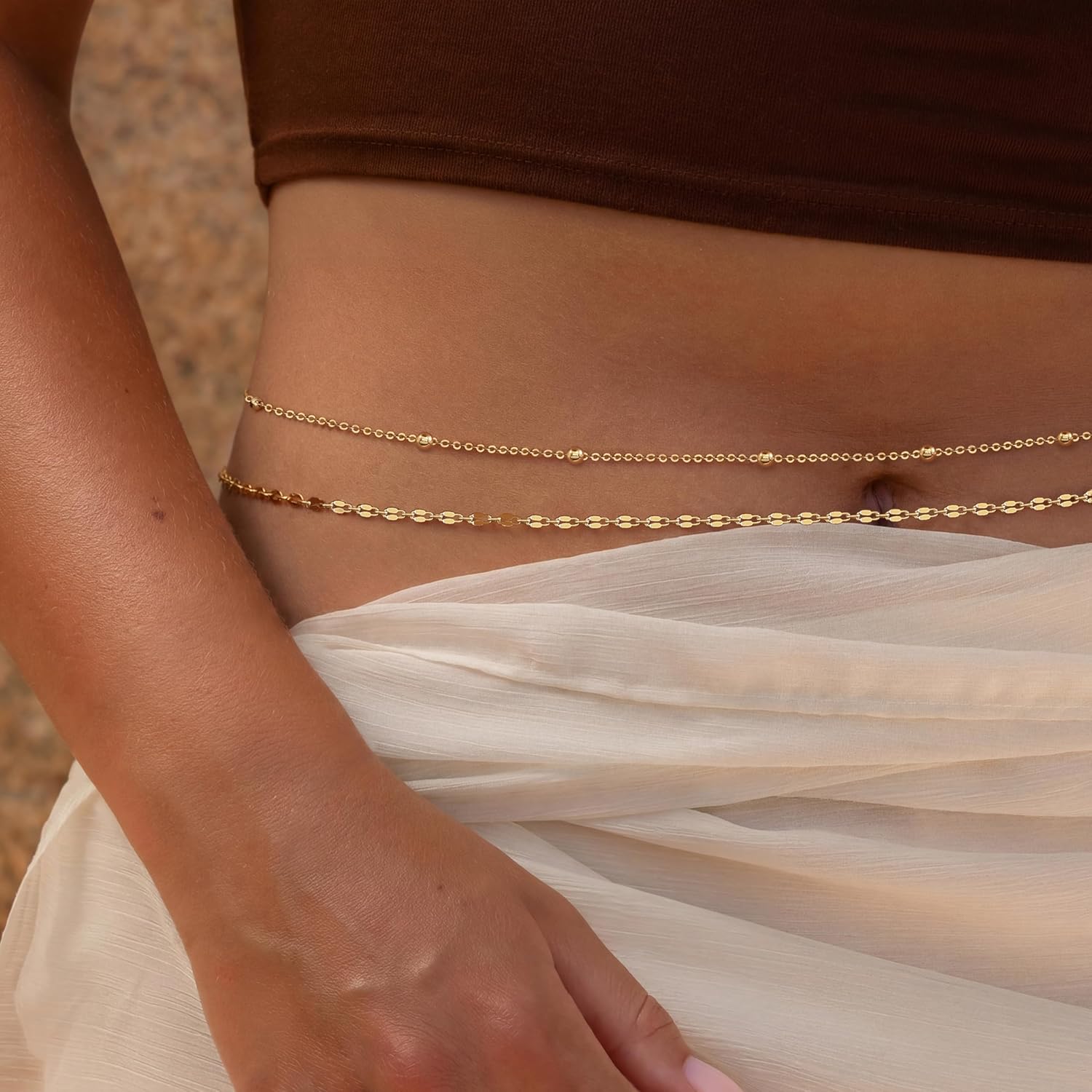 14K Gold Plated Waist Chain Wo – Body Jewelry Ends Bewertung und Preis